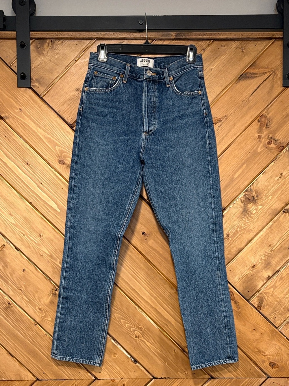 AGOLDE 90s High Rise Straight Leg Jeans 24 Vintage Wash